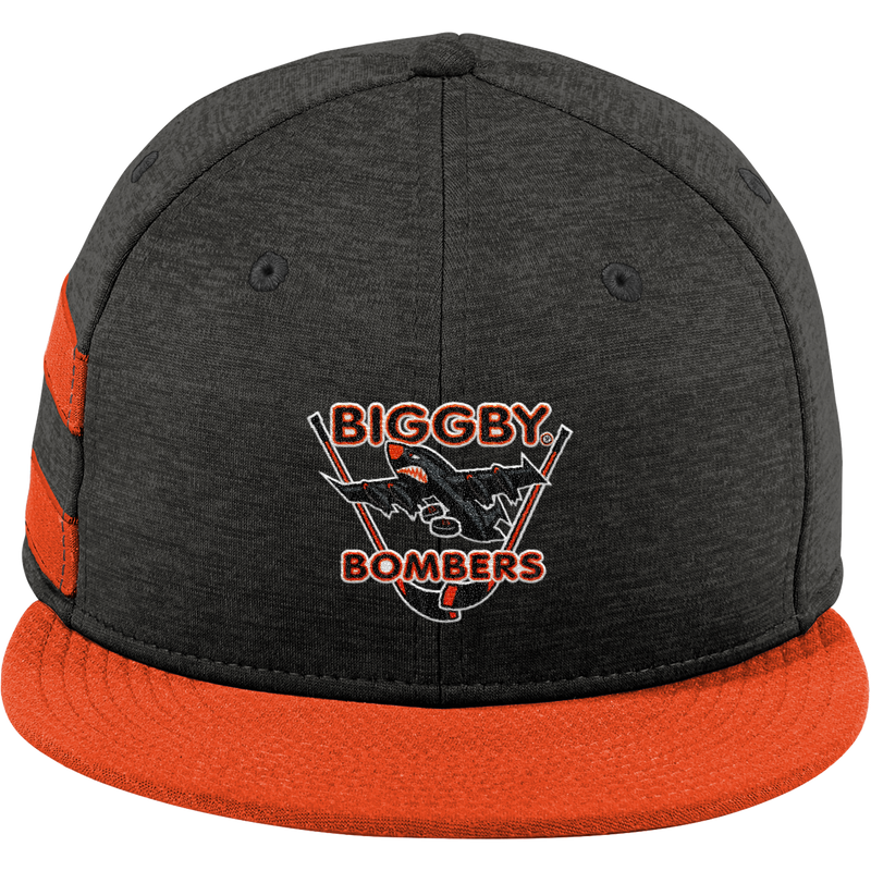 Biggby Bombers New Era Shadow Heather Striped Flat Bill Snapback Cap