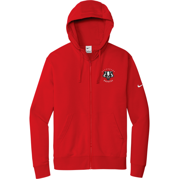 Scary Badgers Nike Club Fleece Sleeve Swoosh Full-Zip Hoodie