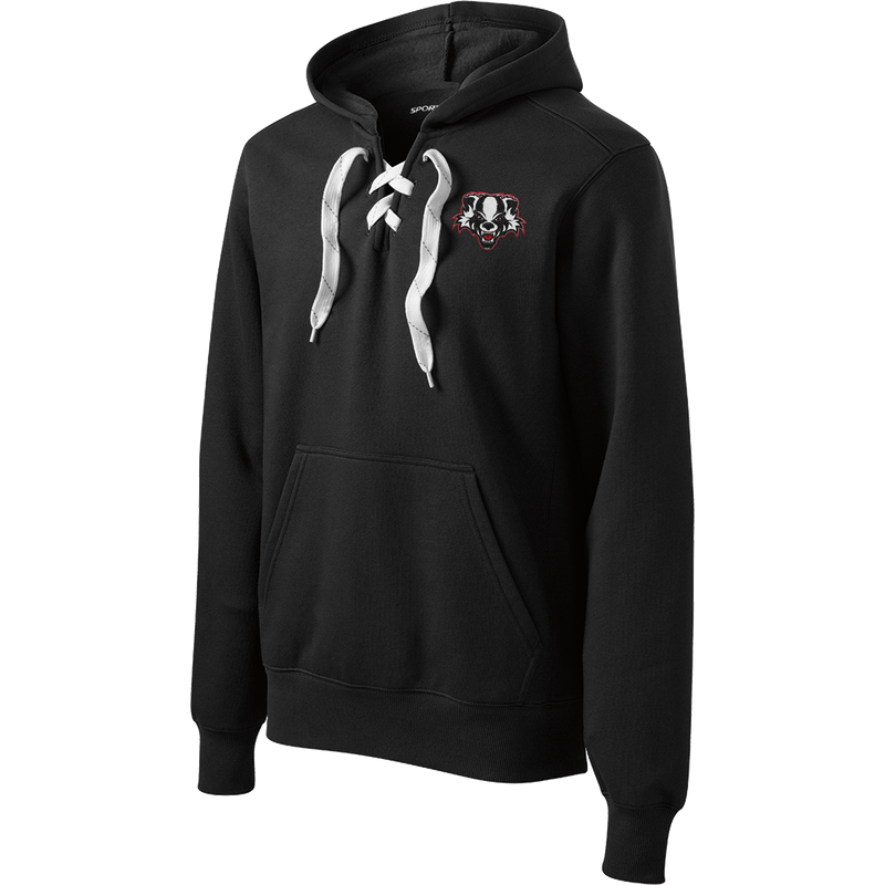 Scary Badgers Lace Up Pullover Hooded Sweatshirt