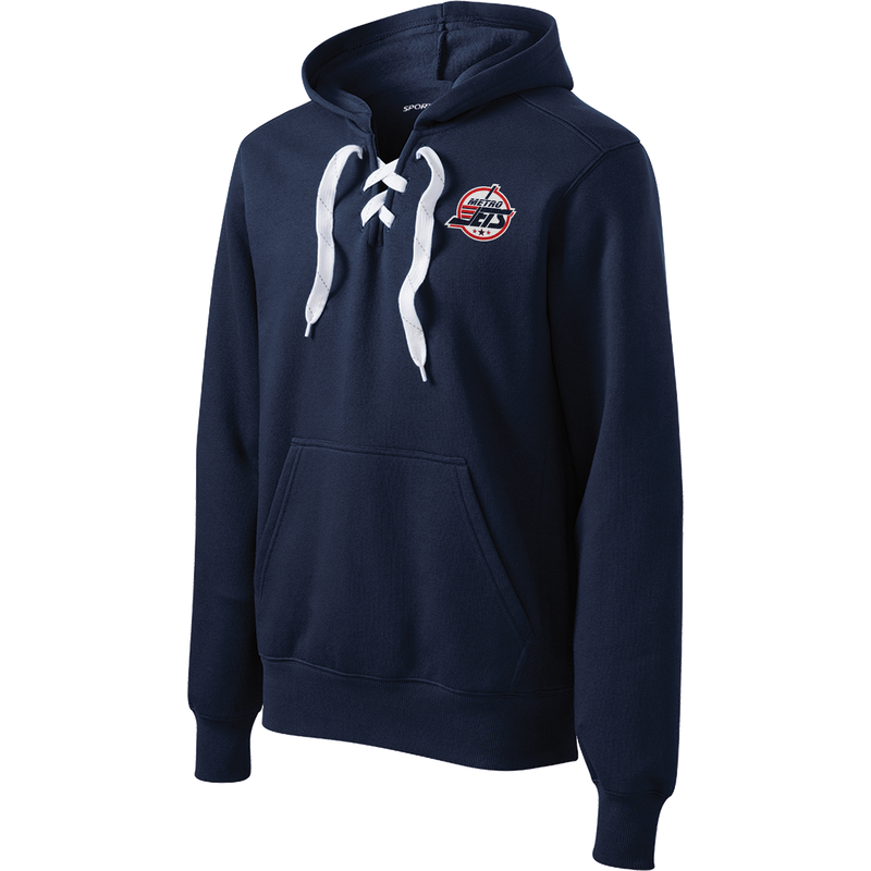 Metro Jets Lace Up Pullover Hooded Sweatshirt
